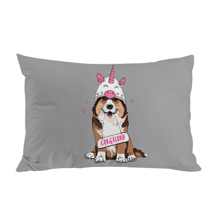 Pillow Cases with Cute Corgi Dog as A Unicorn Corgicorn