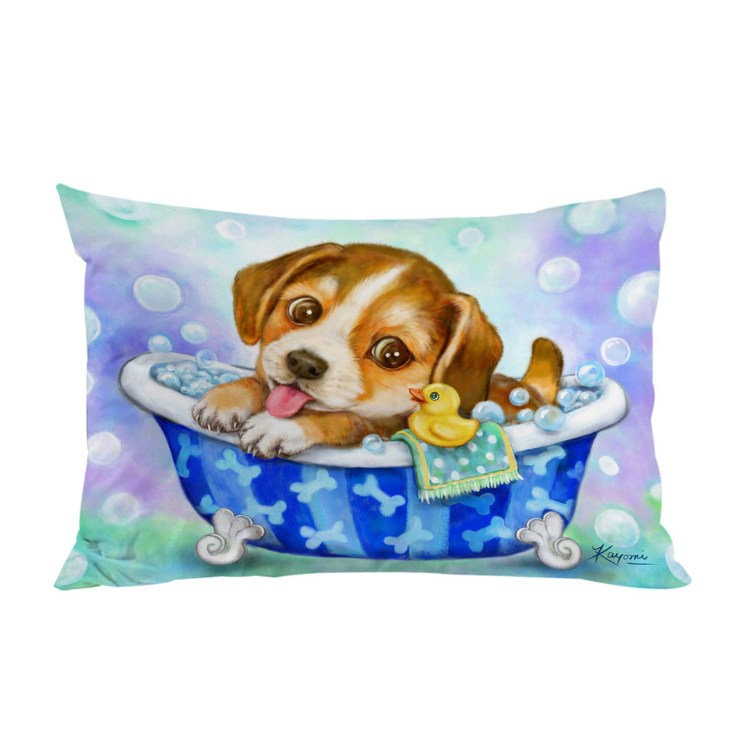 Pillow Cases with Cute Paintings for Kids Dog Puppy Bath Time