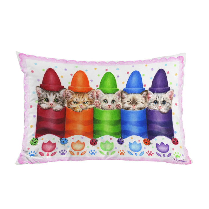 Pillow Cases with Funny Cats for Kids Color Pencils Kittens