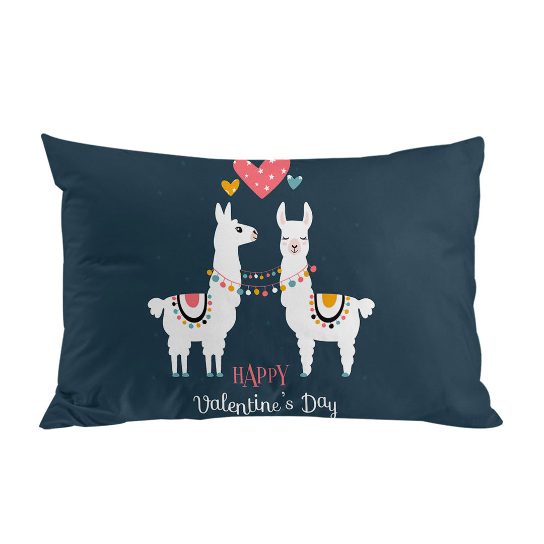 Pillow Cases with Happy Valentines Day Loving Llamas