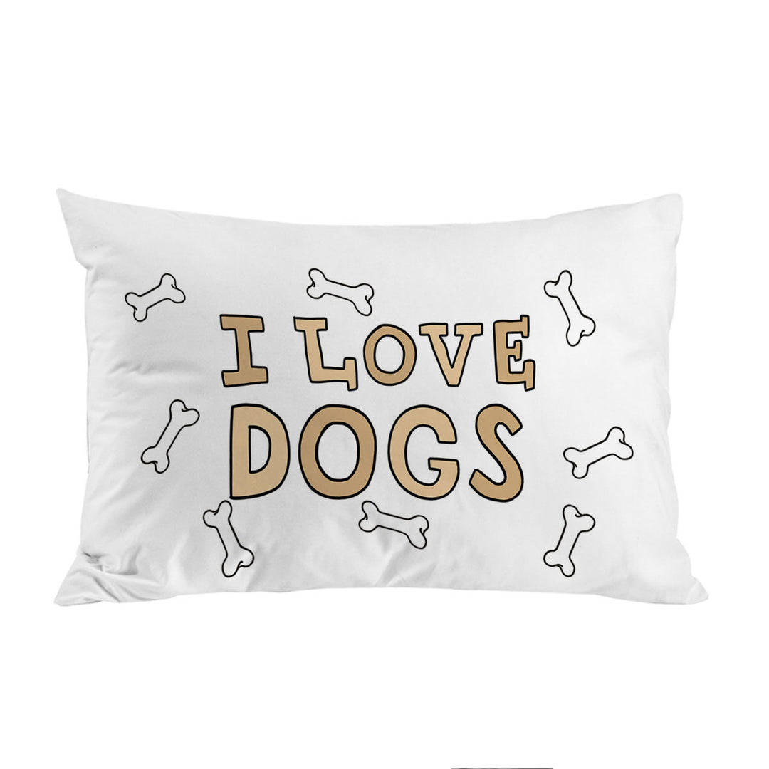 Pillow Cases with I Love Dogs