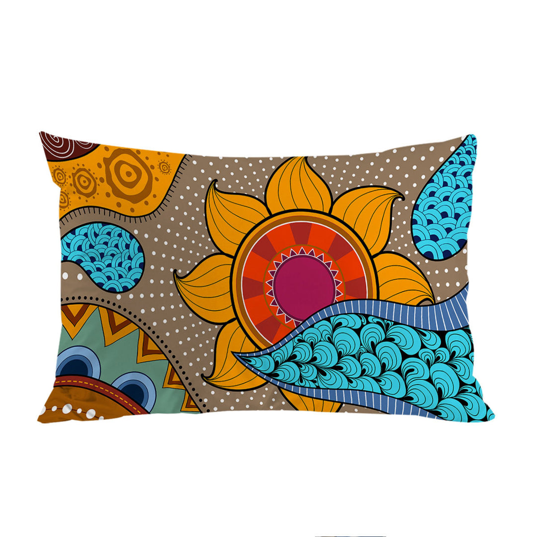 Pillow Cases with Multi Colored Oriental Art