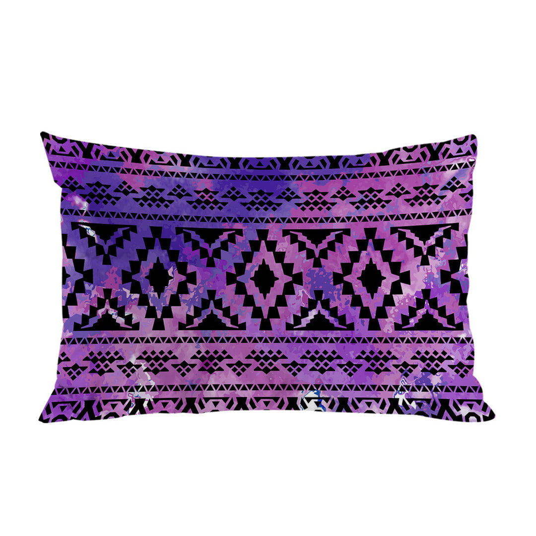 Pillow Cases with Purple Aztec Design