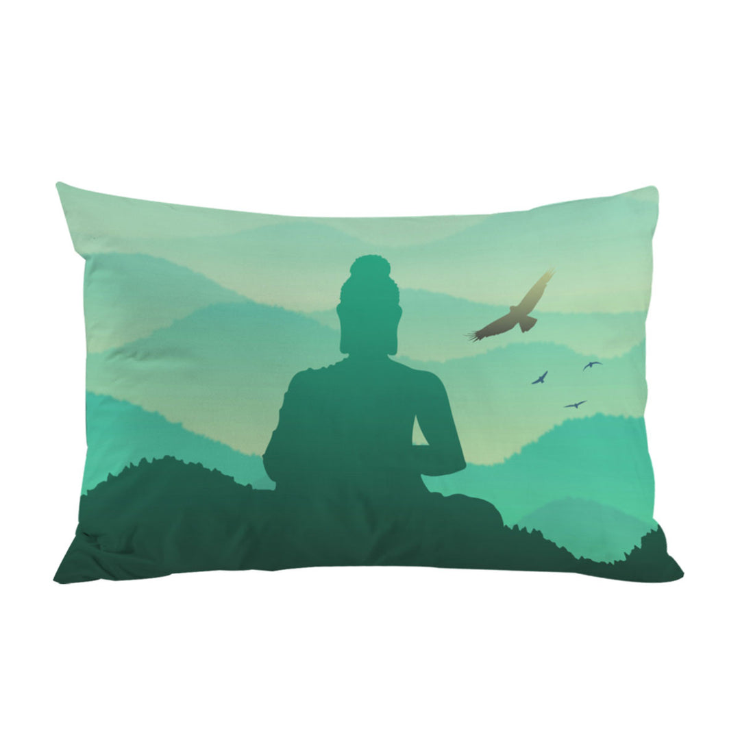 Pillow Cases with Spiritual Buddha Statue