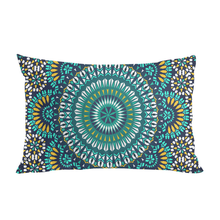 Pillow Cases with Turquoise White and Yellow Mandala