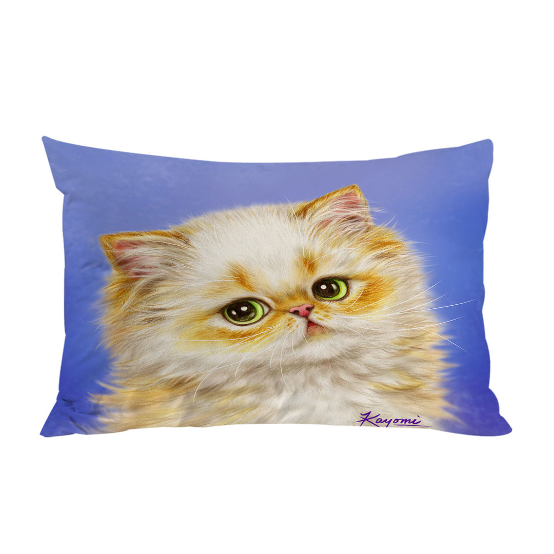 Pillowcase with Adorable Ginger Kitten over Purple