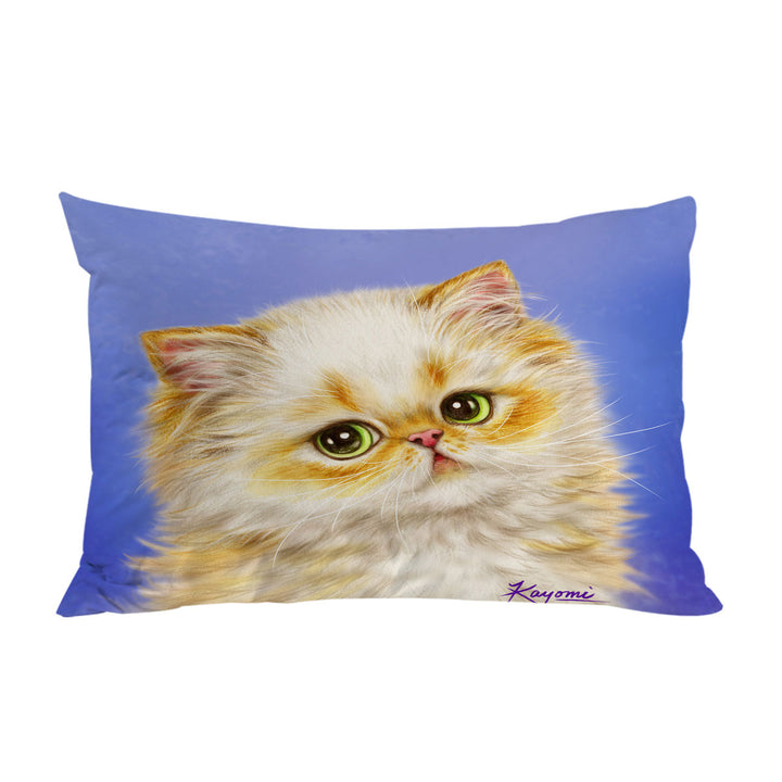 Pillowcase with Adorable Ginger Kitten over Purple