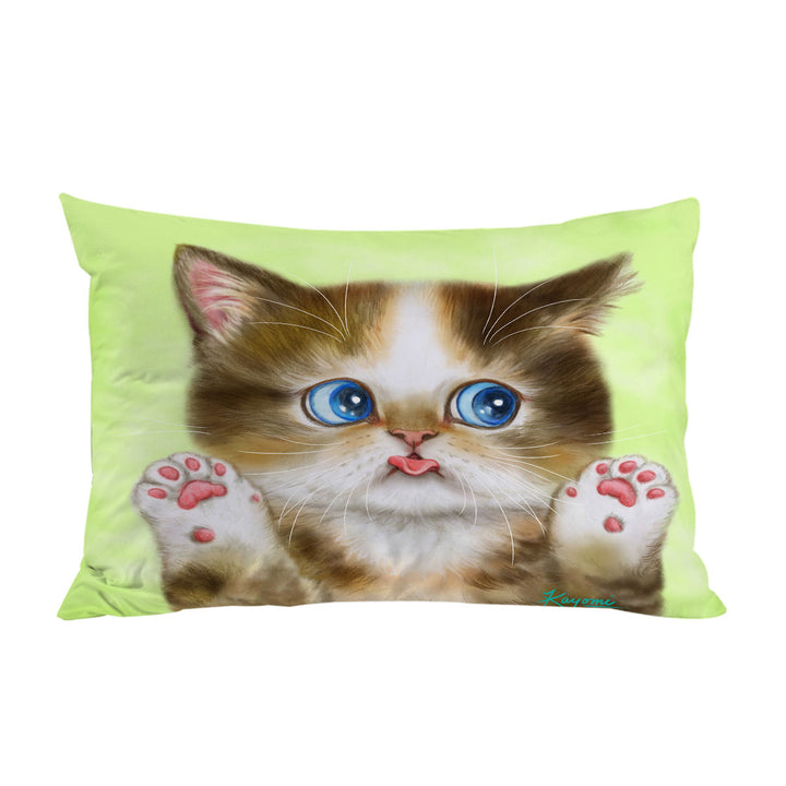 Pillowcase with Adorable Innocent Baby Cat for Kids