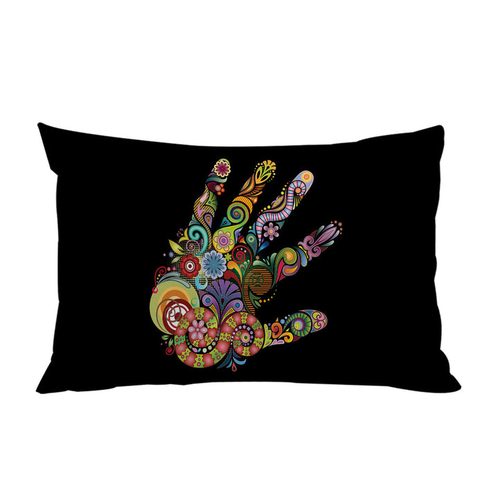 Pillowcase with Artistic Multi Colored Hand