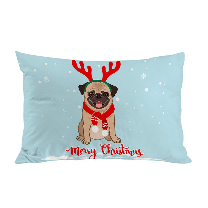 Pillowcase with Christmas Pug