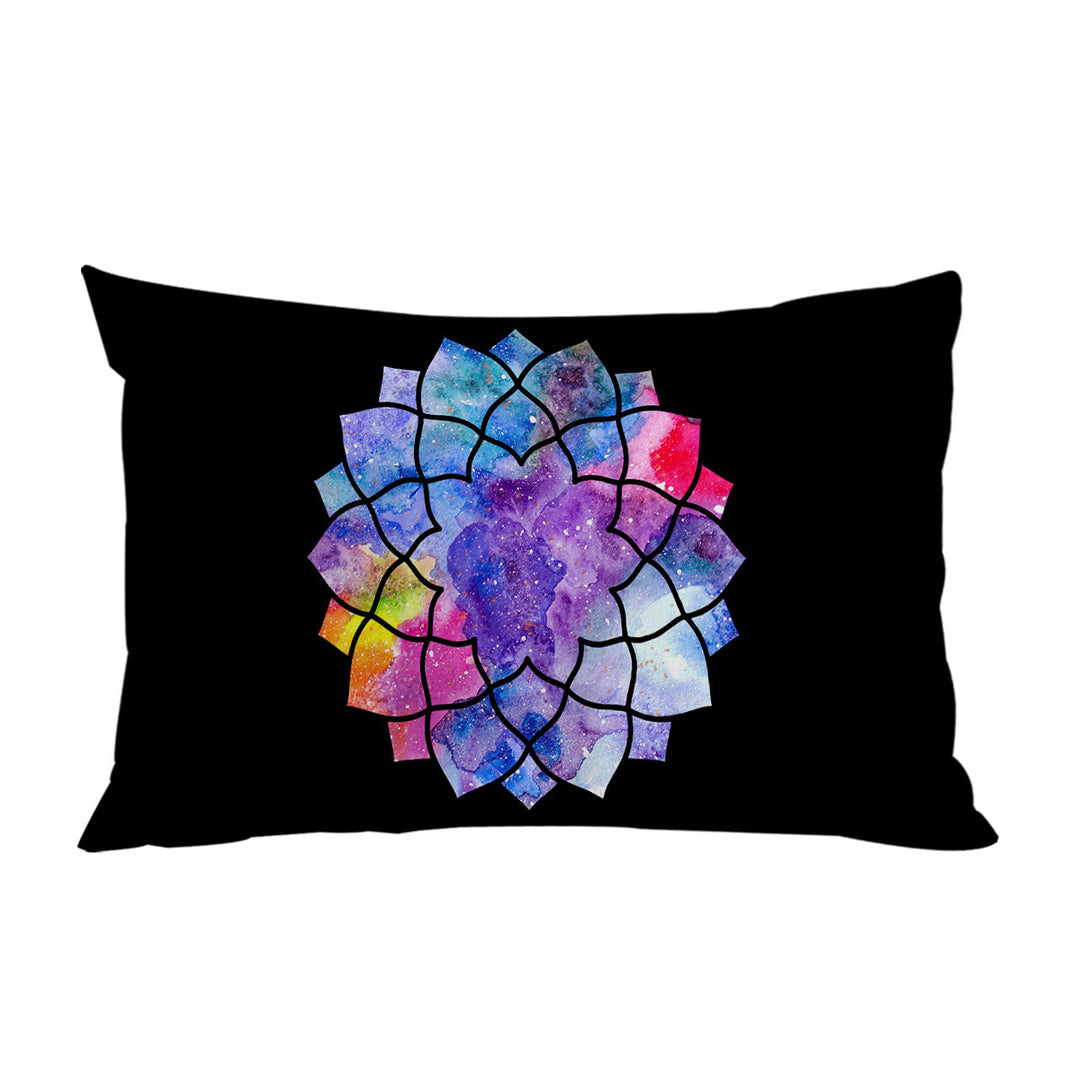 Pillowcase with Colorful Watercolor Mandala Star