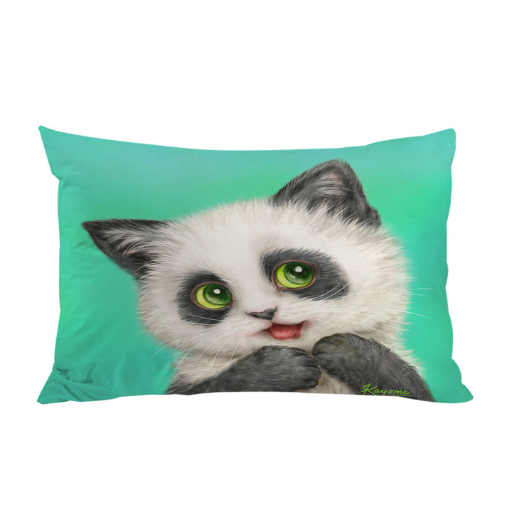 Pillowcase with Cool Cats Art Paintings the Panda Kitten