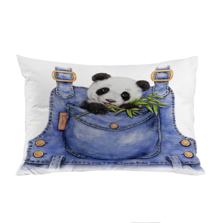 Pillowcase with Cute Animal Drawing Panda Overall