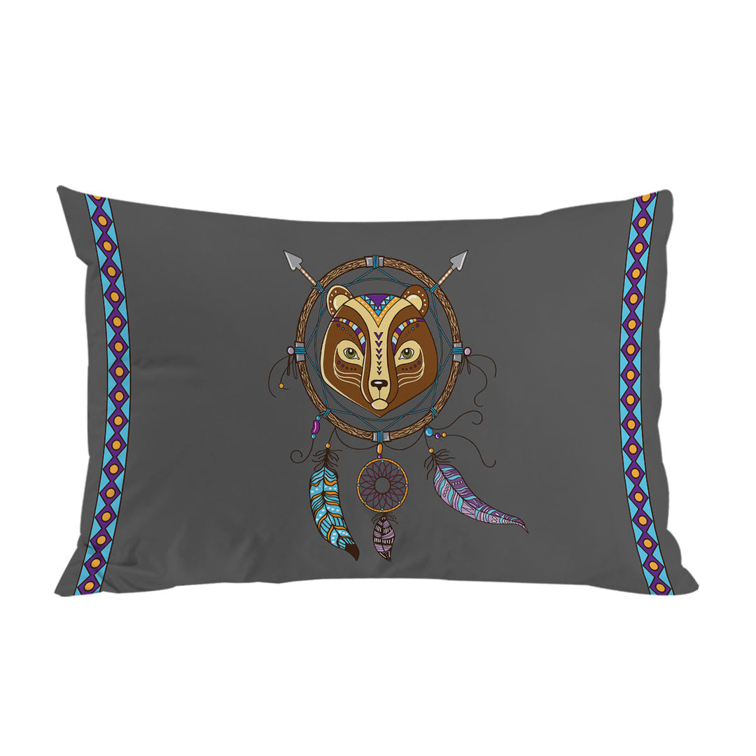Pillowcase with Cute Native Bear Dream Catcher for Kids