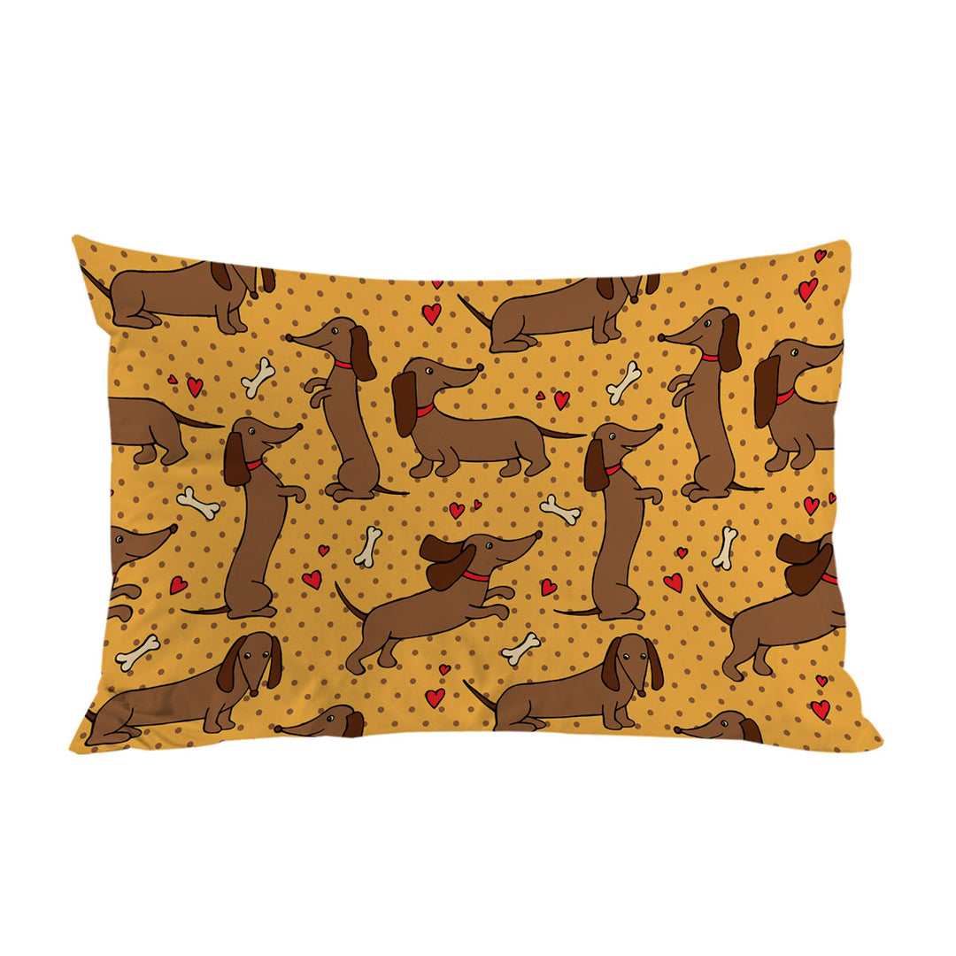 Pillowcase with Cute and Playful Dachshund Pattern