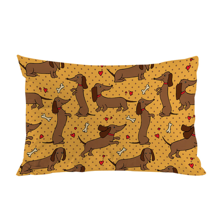 Pillowcase with Cute and Playful Dachshund Pattern