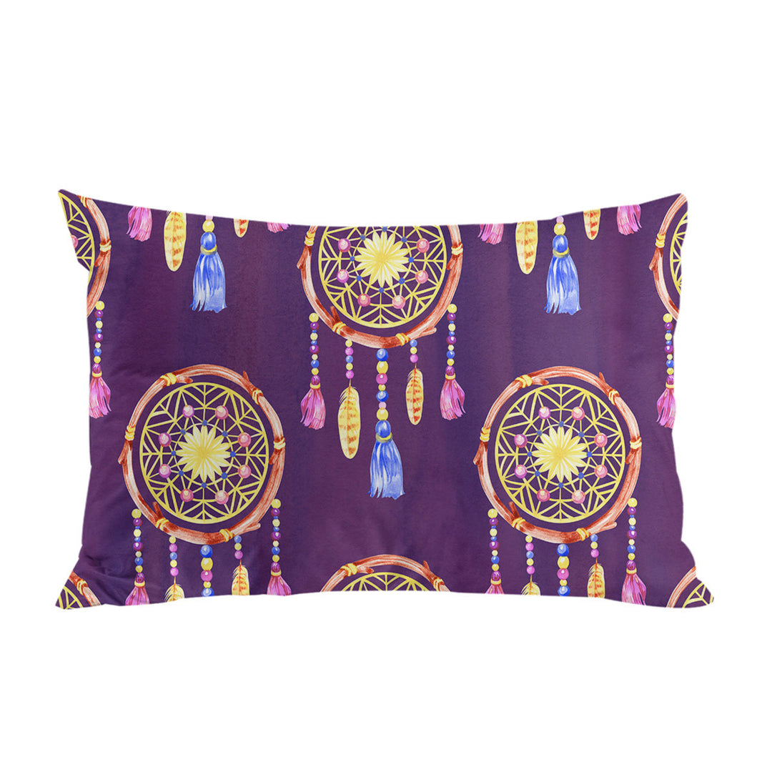 Pillowcase with Dream Catchers over Purple
