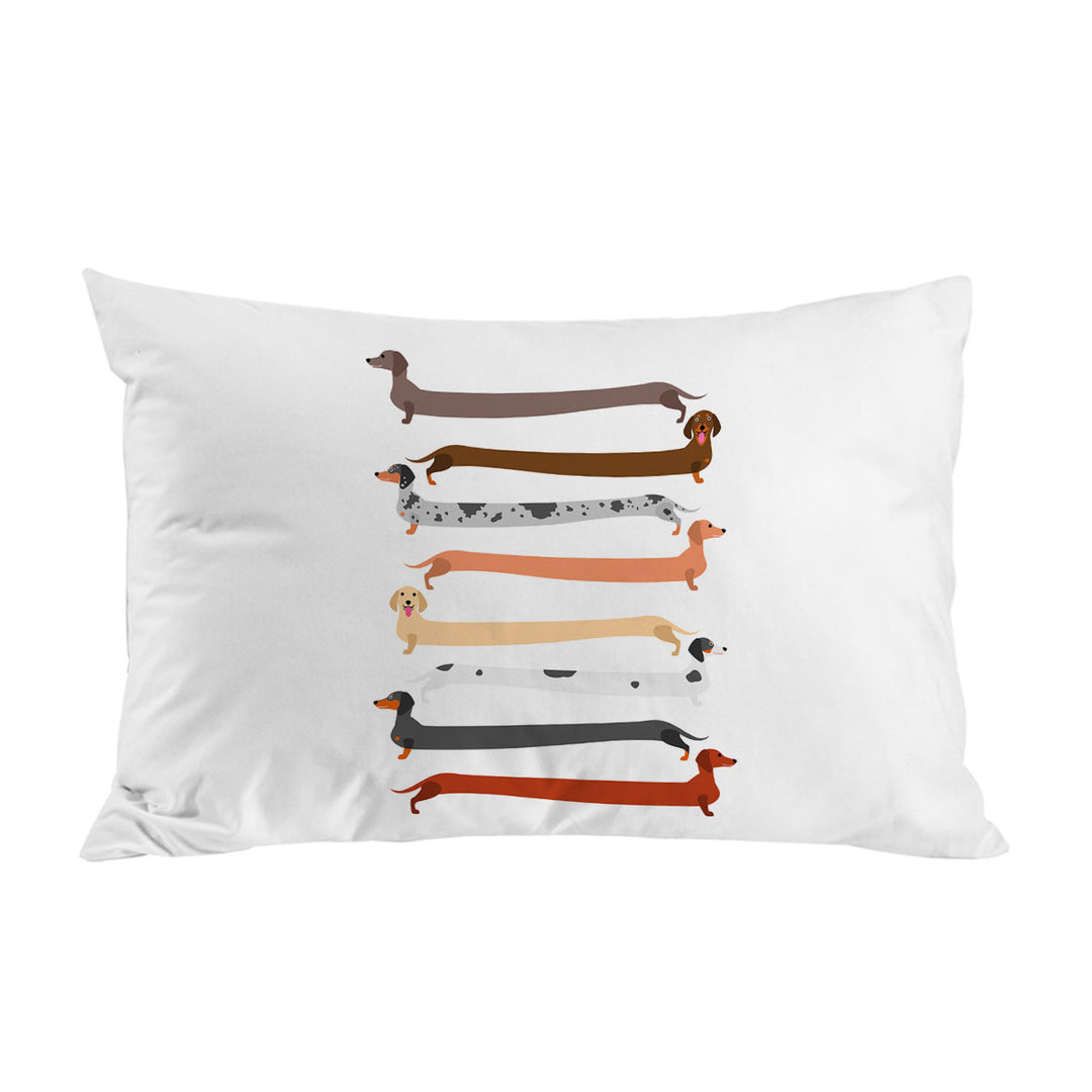 Pillowcase with Funny Extra Long Dachshund Dogs