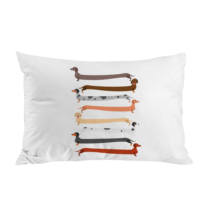 Pillowcase with Funny Extra Long Dachshund Dogs
