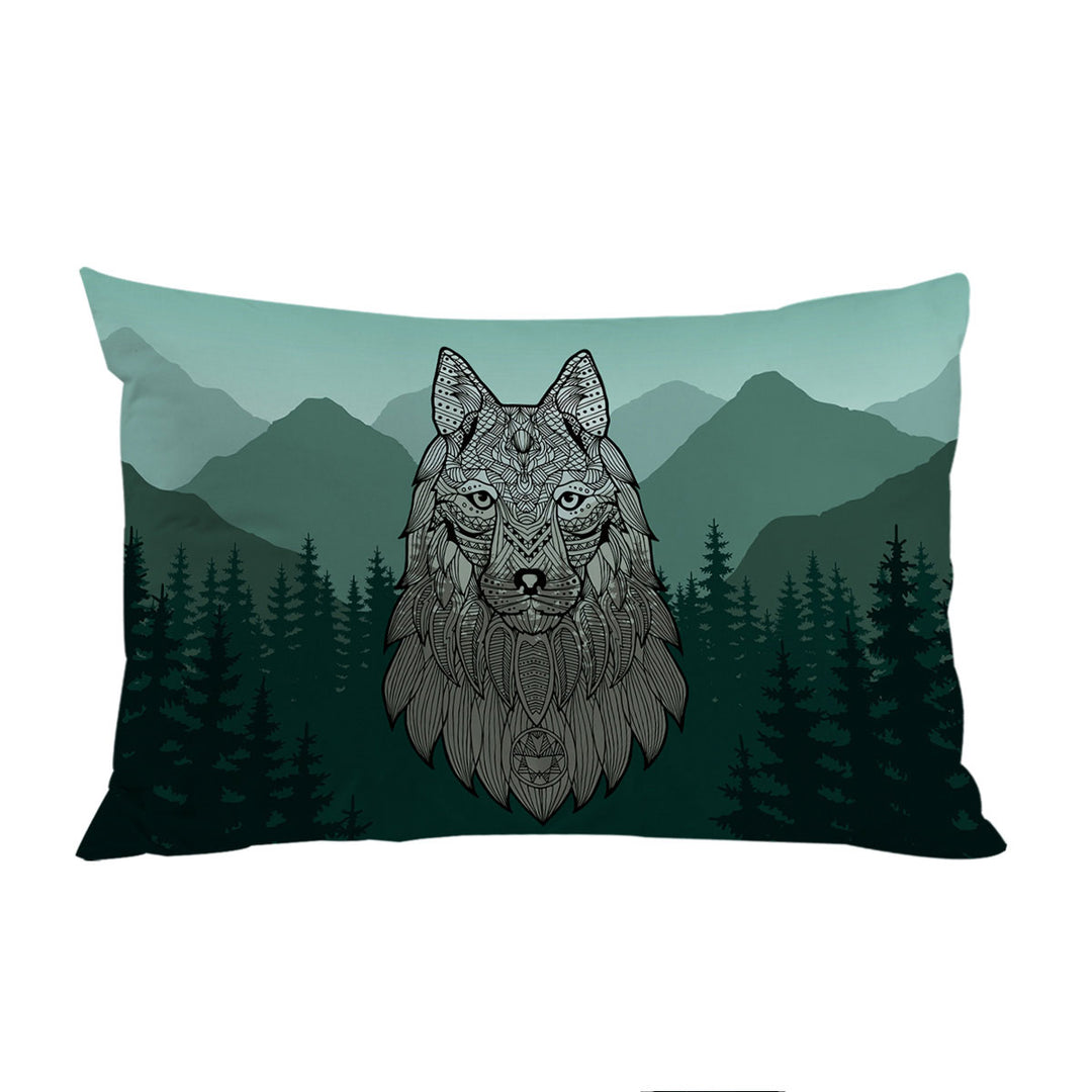 Pillowcase with Indian Wolf