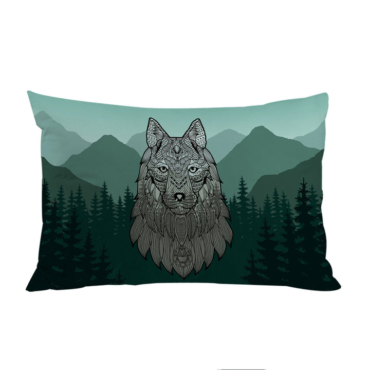 Pillowcase with Indian Wolf
