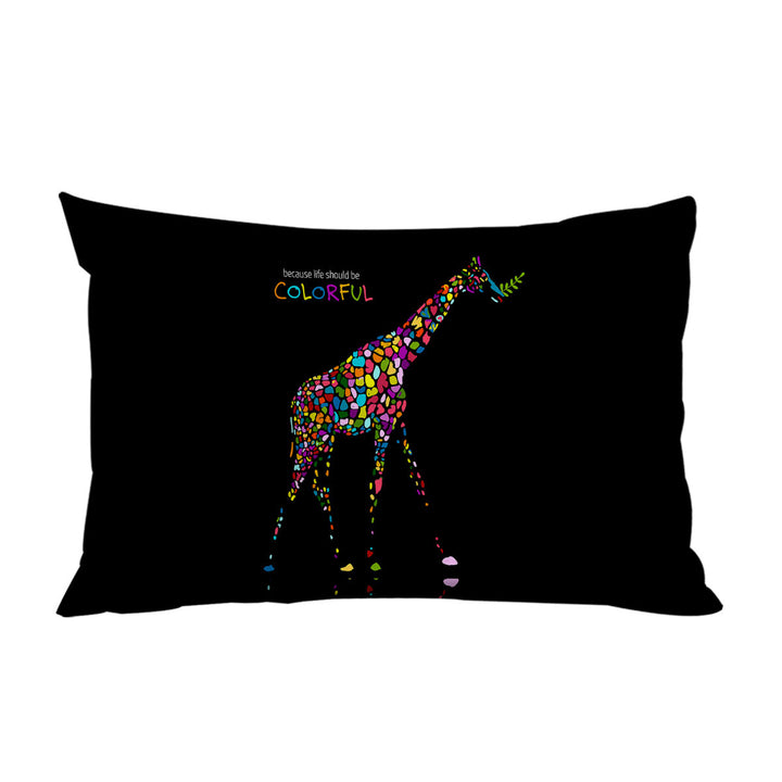 Pillowcase with Inspiring Colorful Giraffe