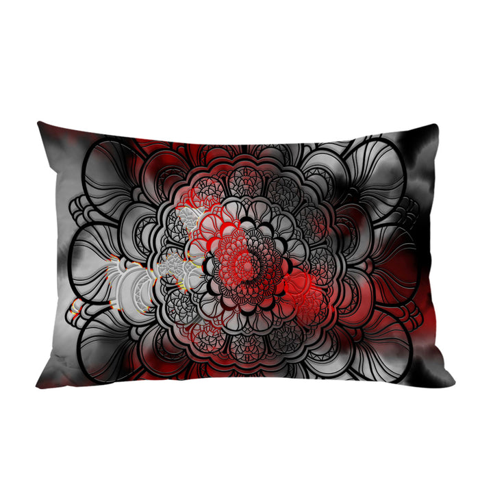Pillowcase with Red and Black Mandala