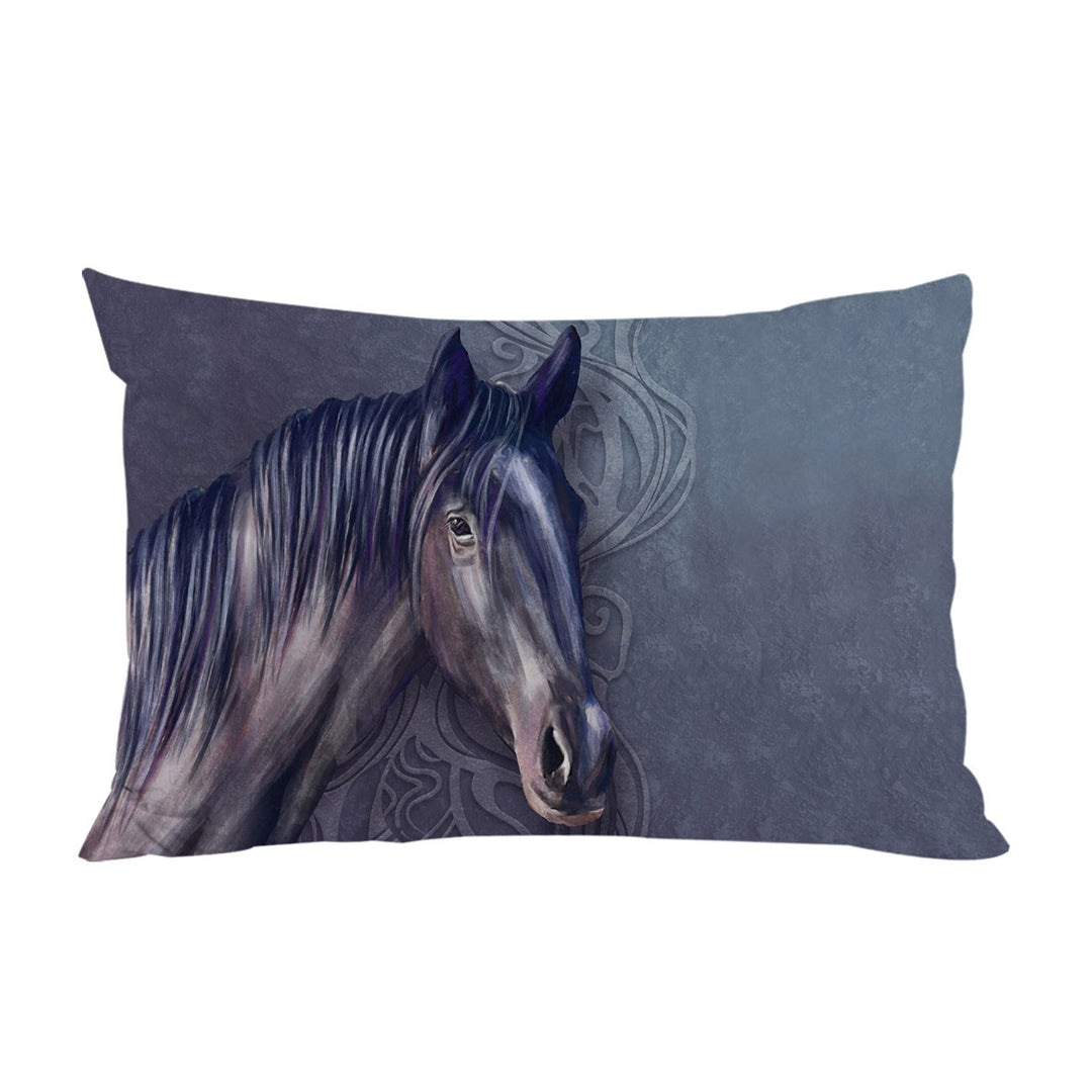 Pillowcases with Art Painting Purple Hair Horse