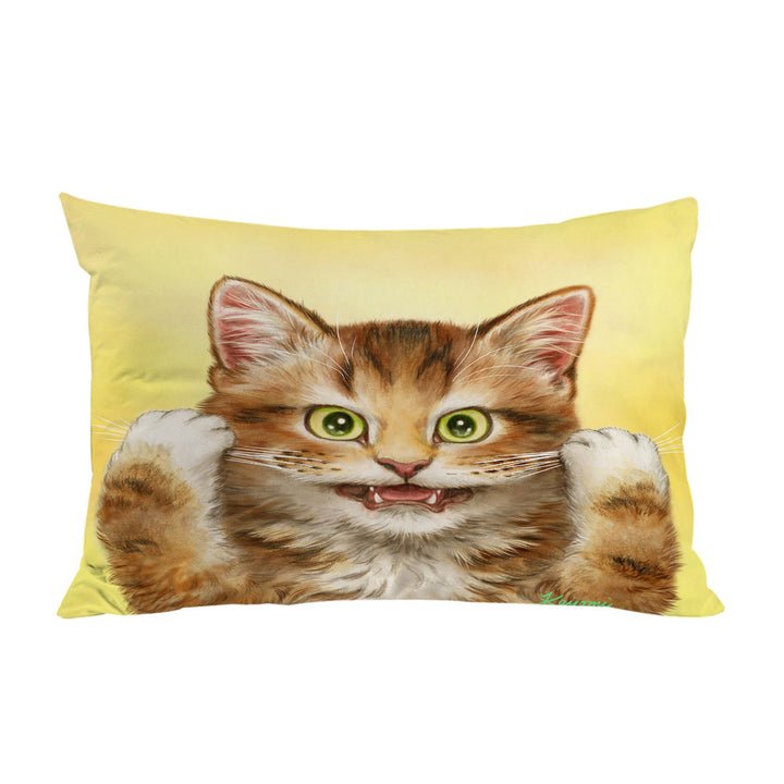 Pillowcases with Beautiful Cats Art Paintings Funny Face Kitten
