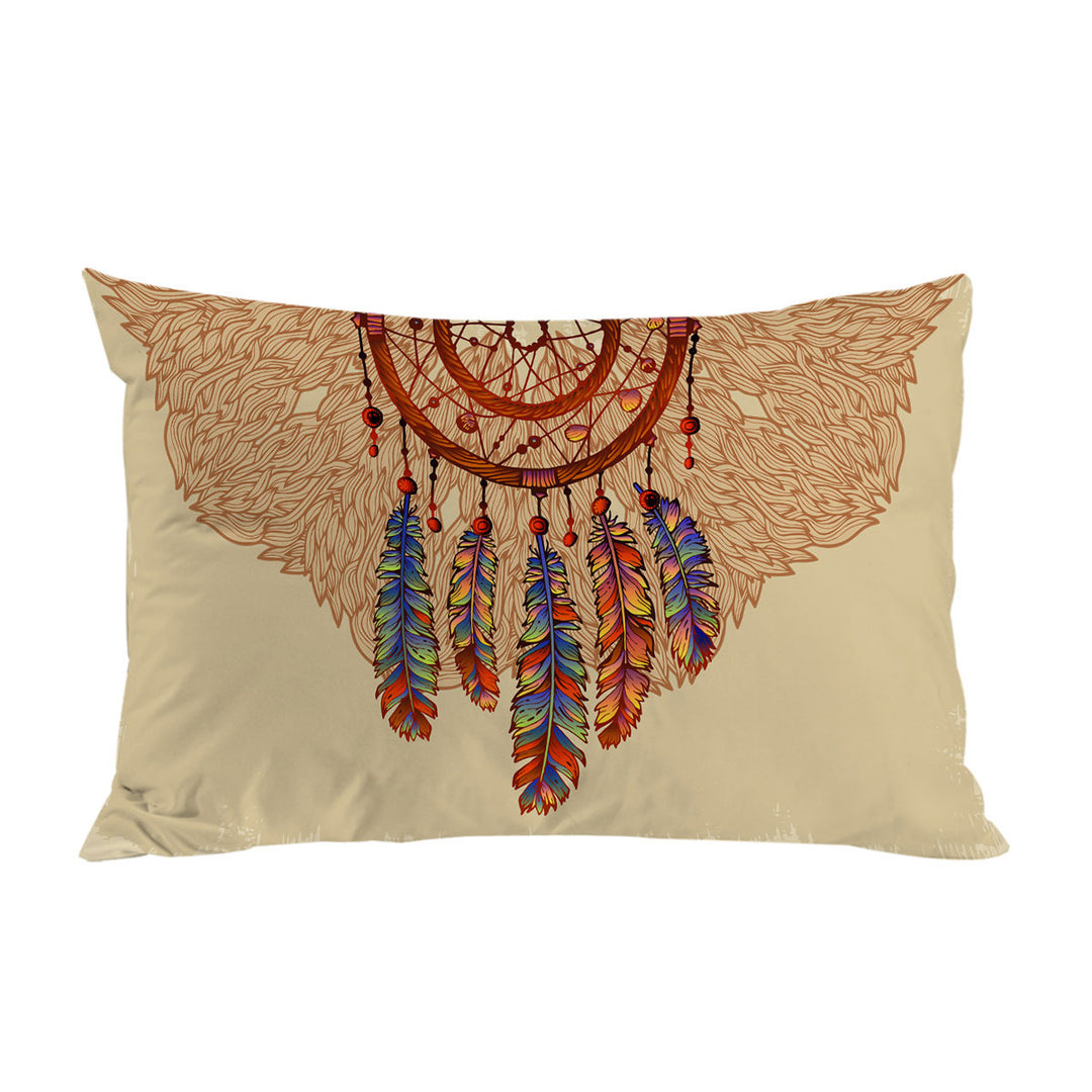 Pillowcases with Beige Native American Dream Catcher