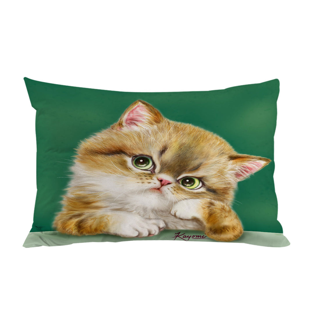 Pillowcases with Cute Cats Art the Thinker Kitten
