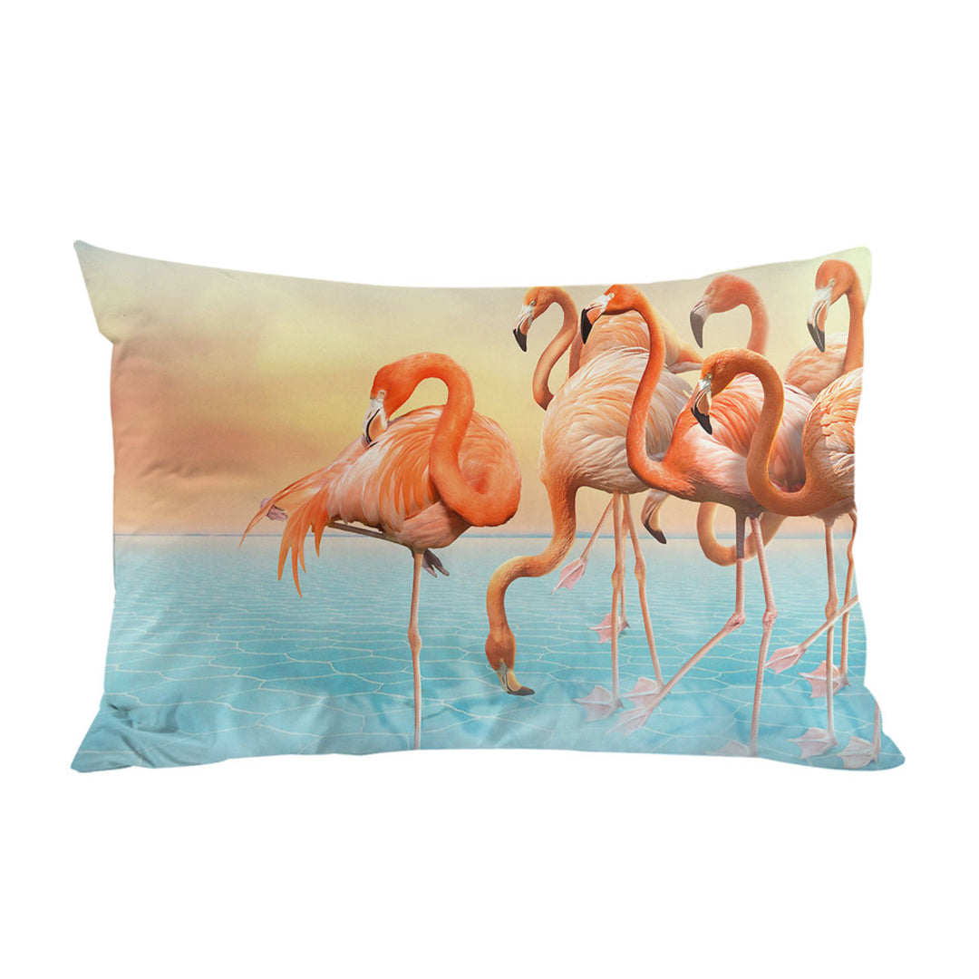 Pillowcases with Dry Lake Flamingos