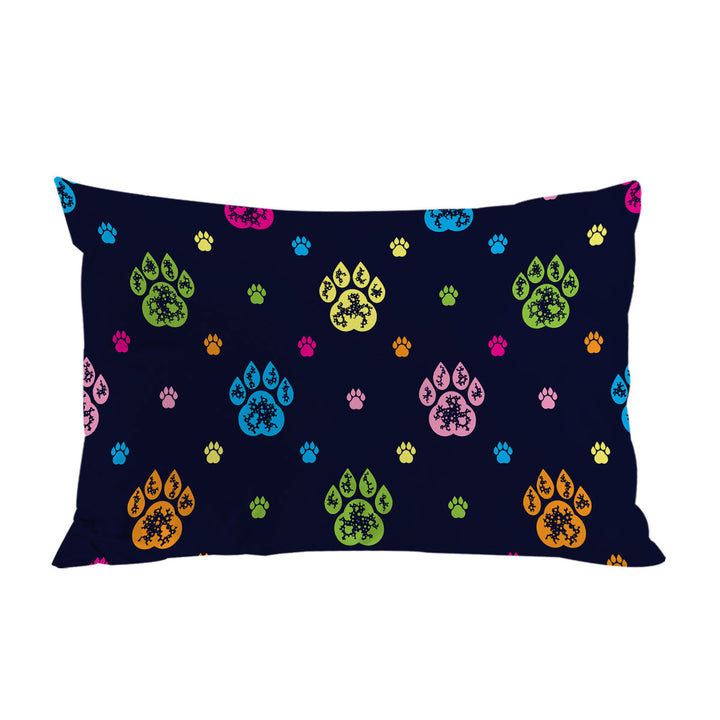 Pillowcases with Multi Colored Dog Paws