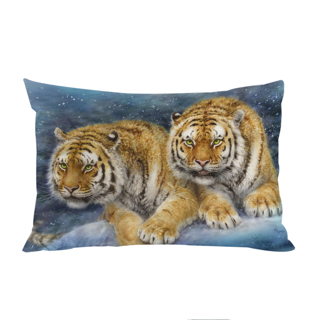 Pillowcases with Winter Storm Tigers