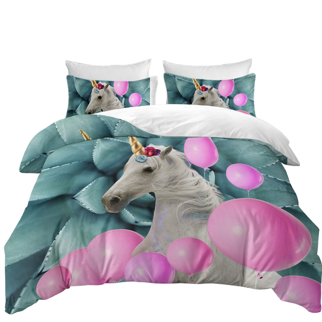 Pink Balloons and Unicorn Duvet Covers