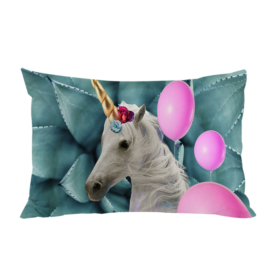 Pink Balloons and Unicorn Pillowcase