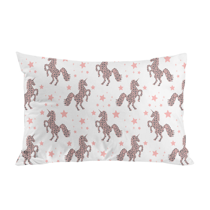 Pink Unicorns and Stars Pattern Pillowcase