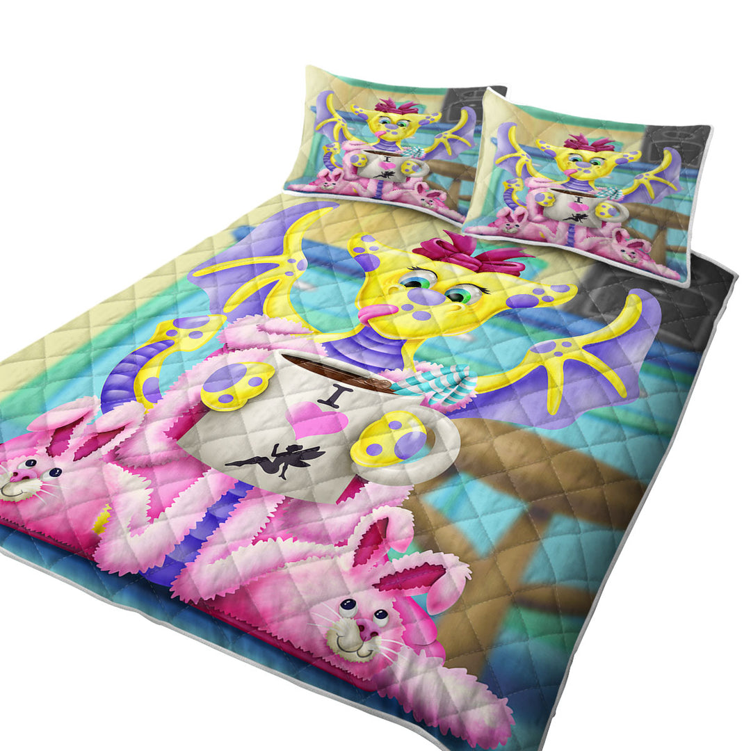Pink and Purple Girly Dragon Coverlets