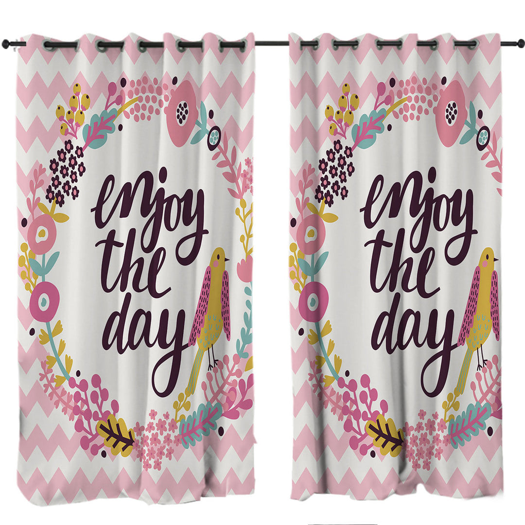 Pinkish Encouragement Curtains