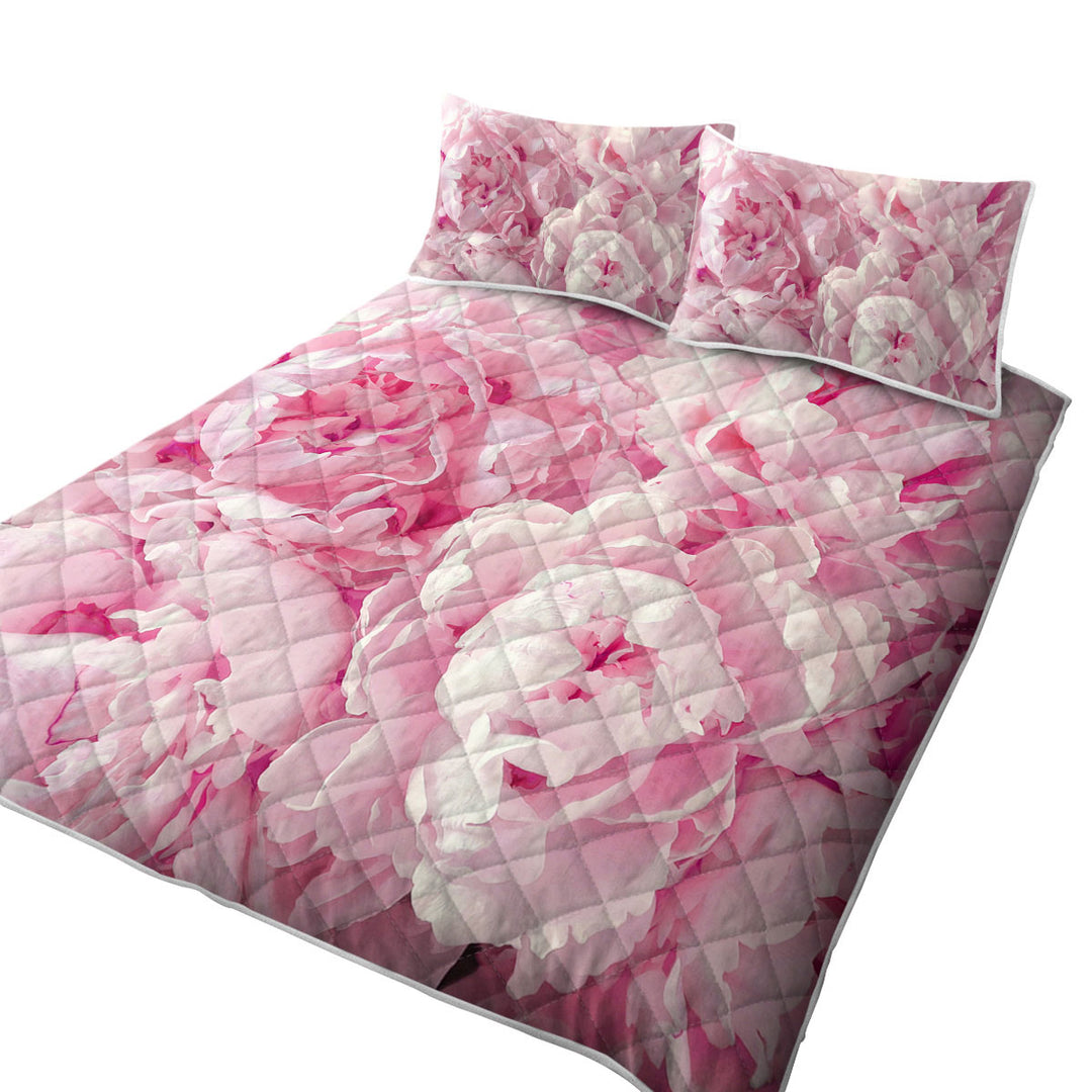 Pinkish Petals California King Quilt Sets