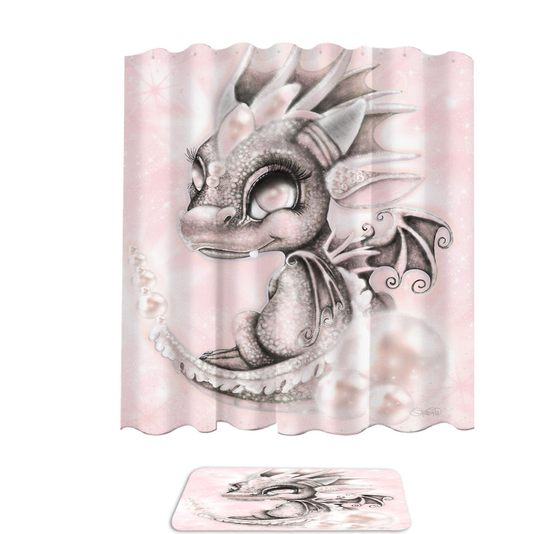 Places to buy Shower Curtains as Gift June Pearl Birthstone Lil Dragon