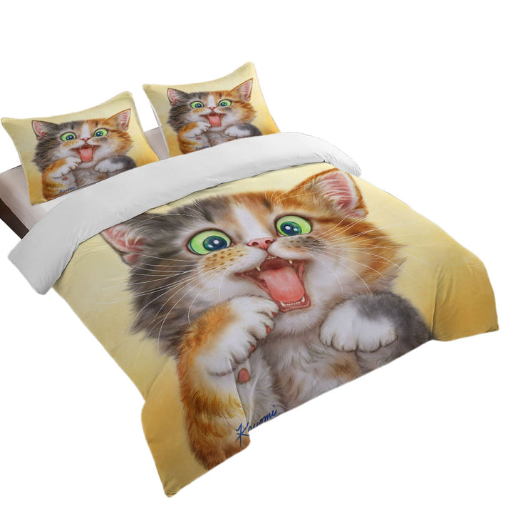 Playful Beautiful Kitten Cats Art Paintings Duvet Covers