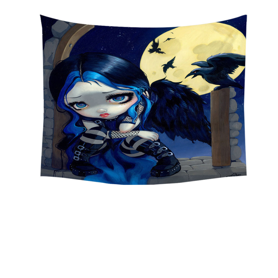 Poe Tapestry the Whispered Word Lenore Raven Gothic Girl