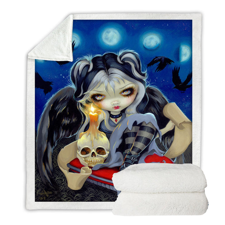 Poe Throws the Raven Skull Candle and Dark Winged Girl