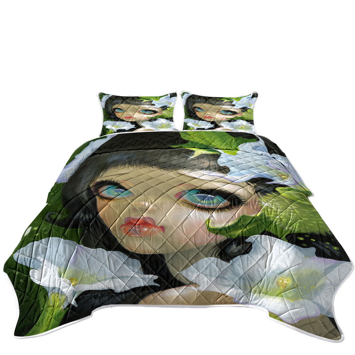 Poisonous Beauties Datura Girl and Flowers Quilts