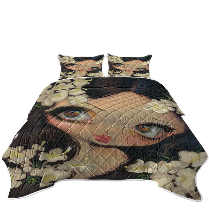 Poisonous Beauties Hemlock Girl and Flowers Quilts