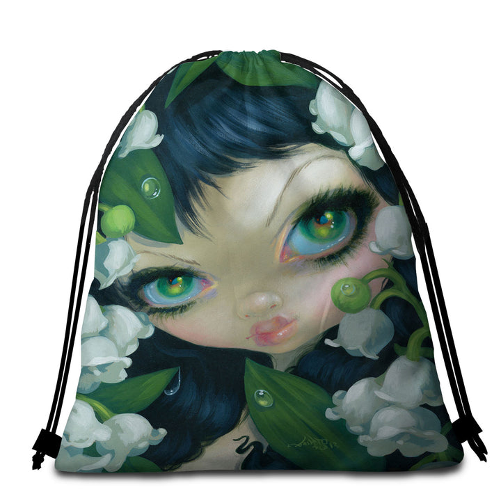 Poisonous Beauties Lily of the Valley Beach Towel Bags