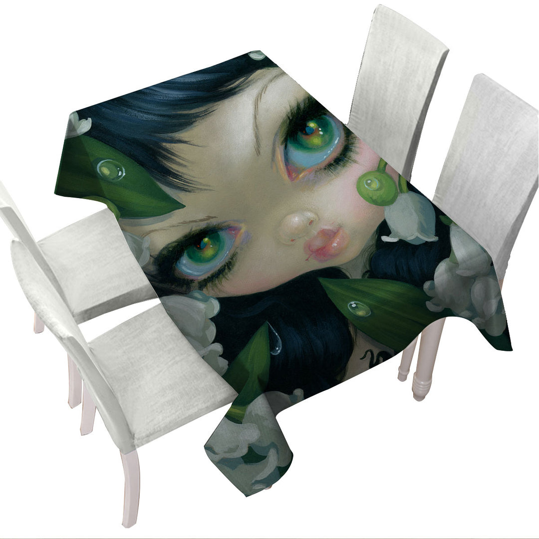 Poisonous Beauties Lily of the Valley and Girl Tablecloths