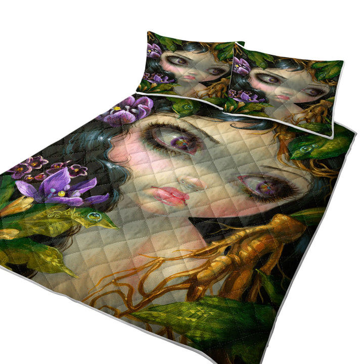 Poisonous Beauties Mandrake Root Girl and Plants Quilt shop near me