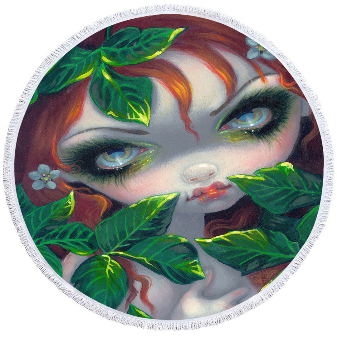 Poisonous Beauties Poison Ivy Girl and Leaves Nice Beach Towels